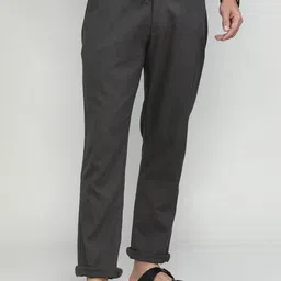 DRAGON HILL Men Tapered Fit Cotton Chinos Trousers-image-78