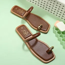 Zebba Women Fashion Synthetic Leather One Toe Flats-image-95