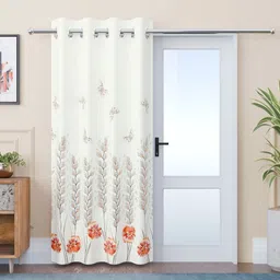 RUBOXA White & Red Floral Door Curtain-14