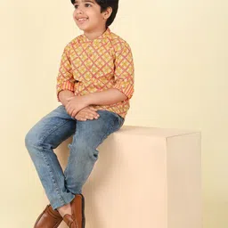 Fabindia Boys Ethnic Motifs Printed Indie Prints Kurta-40