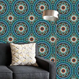 ArtzFolio Printed UV-Resistant Anti-Bacterial Abstract Mandala Pattern Peel & Stick Wallpaper-image-95