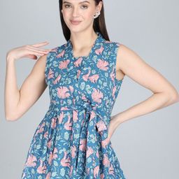 ANANDITA Women Floral Printed Cotton Peplum Top-image-99
