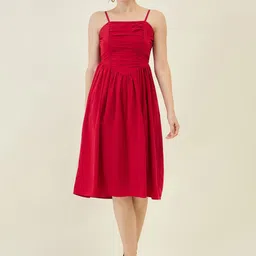 aayu Women Shoulder Straps Fit & Flare Dress-image-26