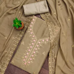 LeeliPeeri Designer Embroidered Unstitched Dress Material-image-99