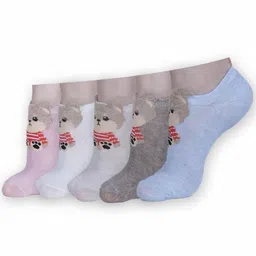 Dollar Women Pack Of 5 Patterned Shoe Liners Socks-22