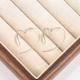 COOLWOOL Silver-Plated Korean Heart Shaped Hoop Earrings-23