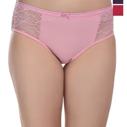 Valles365 by S.C. Pack Of 3 Hipster Briefs SDLC3PINPURRED-S-39