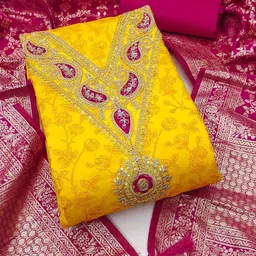 KALINI Embroidered Pure Cotton Unstitched Dress Material-image-85