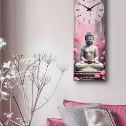OLIVE TREE Pink & Grey Printed Wooden Traditional Analogue Wall Clock-50