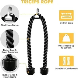 tonlight sports Solid Double D Row Handle Cable Attachment Anti Slip Handle tricep rope Lat Pulldown image 3