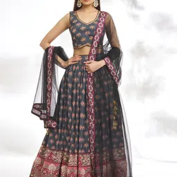 Samyukta Singhania Printed Ready to Wear Lehenga & Blouse With Dupatta-picture-43