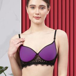 Samvar Purple Cotton Non-Wired Non Padded Minimizer Bra-picture-48