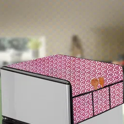 The Furnishing Tree Pink Plastic Refrigerator Cover-image-92