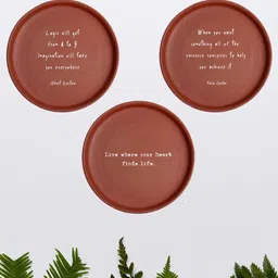ALMIRO TREE Set of 3 Brown Manifest & Imagine Terracotta Wall Plate-picture-49
