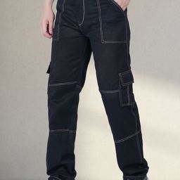 LINARIA Men Classic Tapered Fit Slash Knee Jeans-image-35