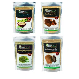 Online Quality Store Set Of 4 Organic Amla Reetha Shikakai &Bhringraj Powder - 350g Each-11