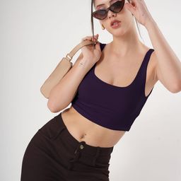 clobug Women Crepe Crop Fitted Top-picture-33
