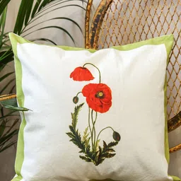 Crown of Poppies Red Floral Square Cushion Covers-image-92
