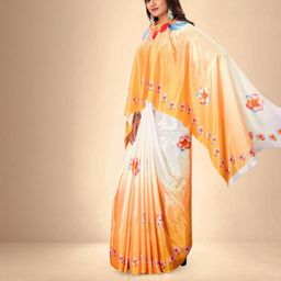 Abhilasha Floral Pure Crepe Leheriya Saree-image-25