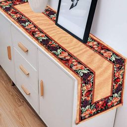 PRAKARTIK Beige & Red Printed Pure Cotton TableRunner-picture-20