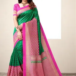HERE&NOW Ethnic Motifs Printed Saree-15