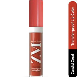 ZM Zayn & Myza Transfer Proof Long Lasting Power Matte Lip Color - 6 ml - Candid Coral-image-65