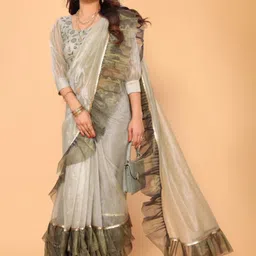 PATLANI STYLE Embroidered Net Saree-picture-15