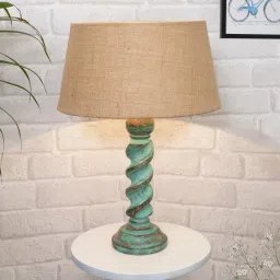 Signature Rustic Rope Algae Table Lamp With Jute Drum Shade Table Lamp-picture-1