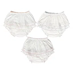 Fancy Walas Infant Girls Pack Of 3 Cotton Basic Briefs FW330_White_S_PK03-38