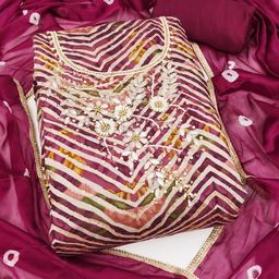 KALINI Printed Pure Silk Unstitched Dress Material-image-13