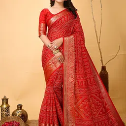 KALINI Bandhani Zari Art Silk Banarasi Saree-picture-25
