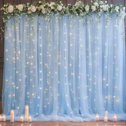 Elegant blue Net Backdrop Cloth | Net Curtain for Decoration-image-12