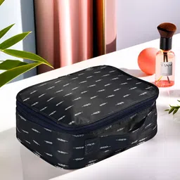 Aura Navy Blue Printed Wardrobe Makeup Organiser-29