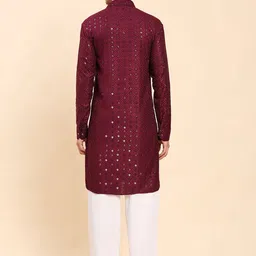 Pro-Ethic STYLE DEVELOPER Men Embroidered Regular Sequinned Kurta with Pyjamas image 5