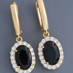 Kushal's Fashion Jewellery Gold Plated Zircon Studded Circular Hoop Earrings-image-46
