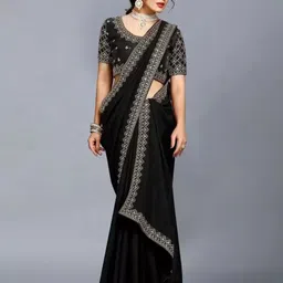 SAADHVI Embroidered Sequinned Saree-image-40