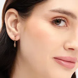 DressBerry Rose Gold Plated Leaf Shaped Drop Earrings-8