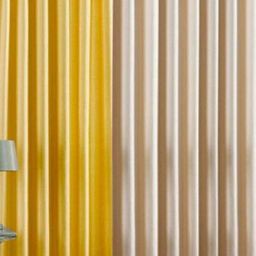BELLA TRUE Cream & Yellow 2 Pieces Black Out Door Curtains-picture-28