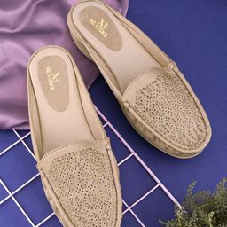 XE Looks Women Embellished Mules Flats-12