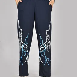 UNDERLOOP Abstract Printed Mid-Rise Track Pant-picture-2