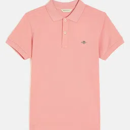GANT Boys Polo Collar Pure Cotton Applique T-shirt-image-37