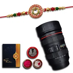 DeoDap Rakhi, Roli Chawal, Silver Coin, Mug & Greeting Card Rakhi Gift Set-image-53