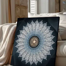 Art Street Blue & Black Floral & Botanical Printed Canvas Wall Art-image-3