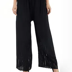 MIXFIT Women Self Design Relaxed Fit Mid-Rise Parallel Trousers-picture-34