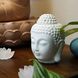 PEEPALCOMM White Textured Buddha Aroma Oil Diffuser 10ml Each image 5