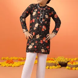 FASHION DREAM Boys Floral Printed Regular Kurta with Trousers-35