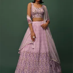 DIVASTRI Embroidered Mirror Work Semi-Stitched Lehenga & Unstitched Blouse With Dupatta-41