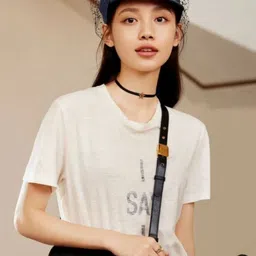 KPOP Women Typography Printed Pure Cotton T-shirt-picture-41