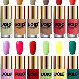 VOLO Set Of 12 Luxury Super Shine Nail Polish- 9.9ml Each- Combo- No- 126-32