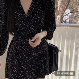 DressBerry Polka Dot Print A-Line Midi Dress-image-31